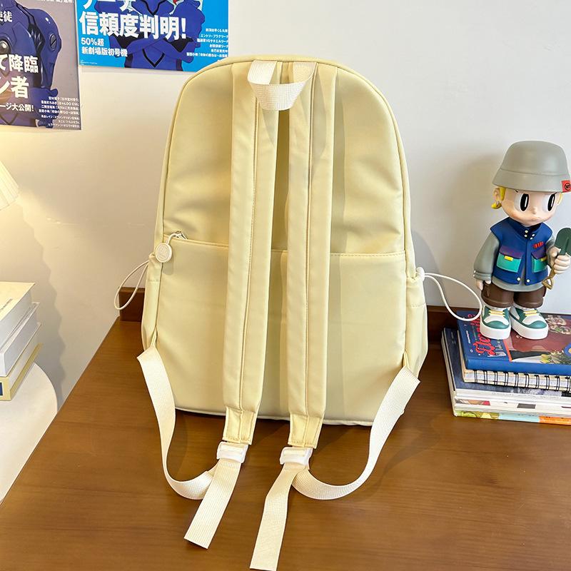 School bag dopamine ins wind cute embroidery school bag simple large capacity versatile commuter backpack travel lightweight backpack