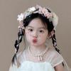 Rhinestone Decor Flower Butterfly Headband Pink Tulle Pearl Headband Tulle Hair Accessory  Kids