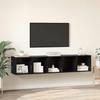 TV Cabinet Set 2 pcs Black Oak Effect Wood Based Material