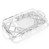 Rectangular Crystal Serving Tray Platter Decorative Tray with a Clear Body, Faceted Pattern and Raised Border for Arranging and Presenting Household