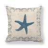 Fundas de Almohada de Mariscos Estrella de Mar Concha Marina Océano Cojín Decorativo Dormitorio Decoración del Hogar Algodón Lino Funda de Cojín 18x18 Pulgadas