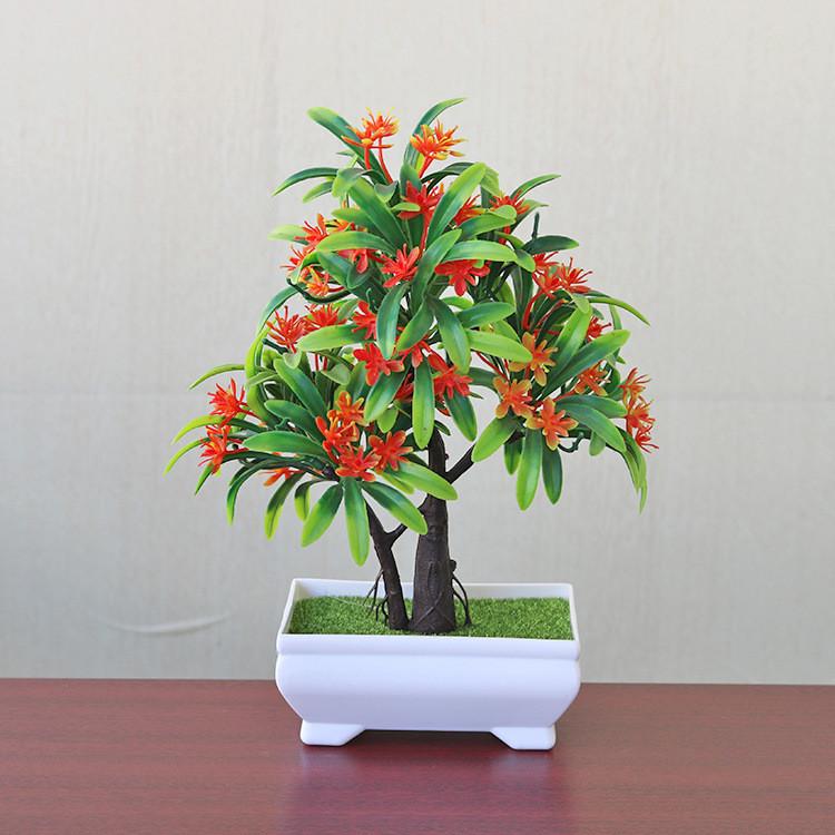 Simulated Multicolor Siraitia Grosvenorii Flower Artificial Green Plant Potting