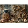 Tela de Fondo para Granero de Caballos del Oeste de Texas – Decoración Rústica para Fiestas y Fondo para Fotos-Tapiz