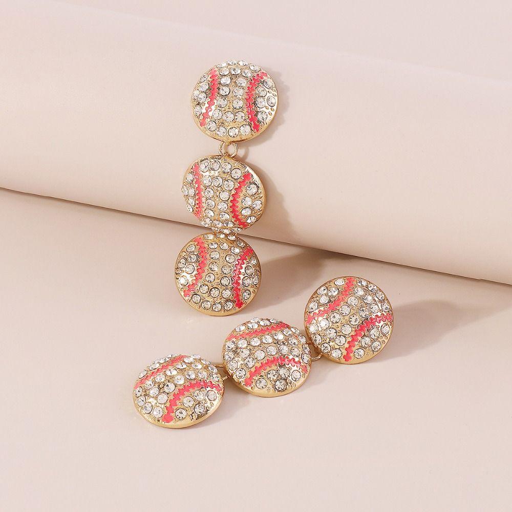 Minority Design Dangle Earring Dripping Oil Sport Ball  Pendant  Earrings Cute   Birthday Gift