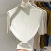 Solid Color Turtleneck Base Shirt for Women In Spring and Summer Five-point Sleeve T-shirt New Style Small Dressing Top