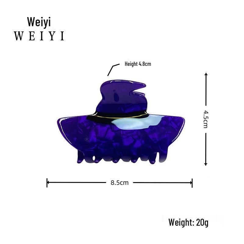 Cross-border Halloween Acrylic Hair Clips with Cartoon Witch Hat Design