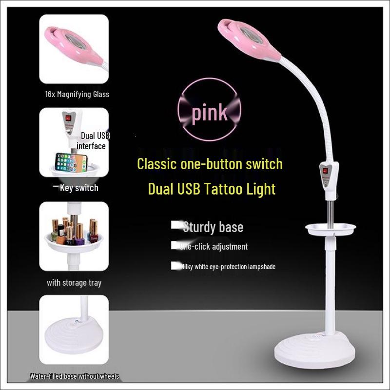 LED Eye-Friendly Tattoo & Nail Art Lamp: Desk & Floor Light for Cosmetic and Eyelash Extension