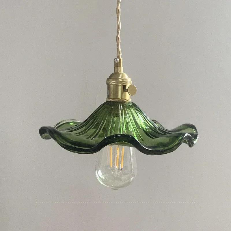 Nordic Style Simple LED Pendant Light Fixtures Bedroom Living Room Bar Colorful Glass Copper Hanging Lamp Lights