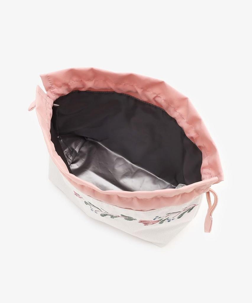 Geantă de prânz roz cu șnur, izolată, brodată cu Heritage Fleur, Afternoon Tea Living JD56