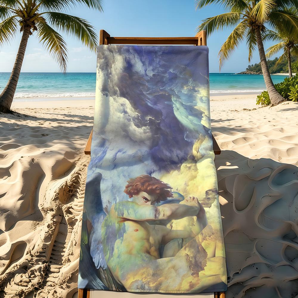 Towel Angel For Outdoor Camping Cool Beach Towel Lucifer Super Absorbent Quick-Drying Summer Towel