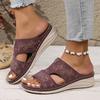 Fashion Summer Lightweight Wedges Slippers Women Metal Decor Plus Size 36-43 Beach Sandals Woman Comfortable Printed Platform Sandles
