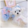 Pet Mesh Fluffy Skirt Cute Bow Vest Skirt Yorkshire Princess Skirt Lace Dress Dog Clothes for Small Dogs Puppy Clothes
