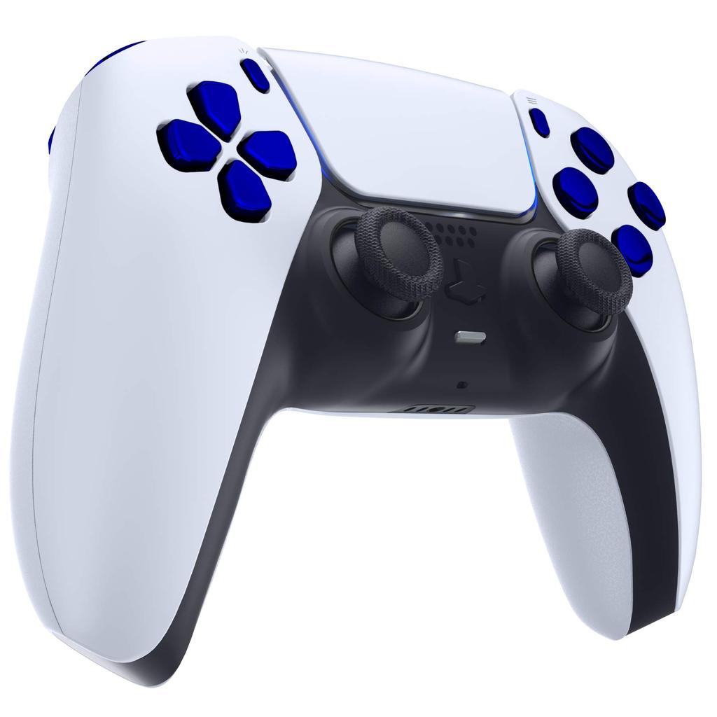 eXtremeRate Replacement for PS5 Controller Share Optional Face Chrome Full Button Set for PlayStation 5 Controller Not D-Pad (BDM-010 & 020), R1, L1,