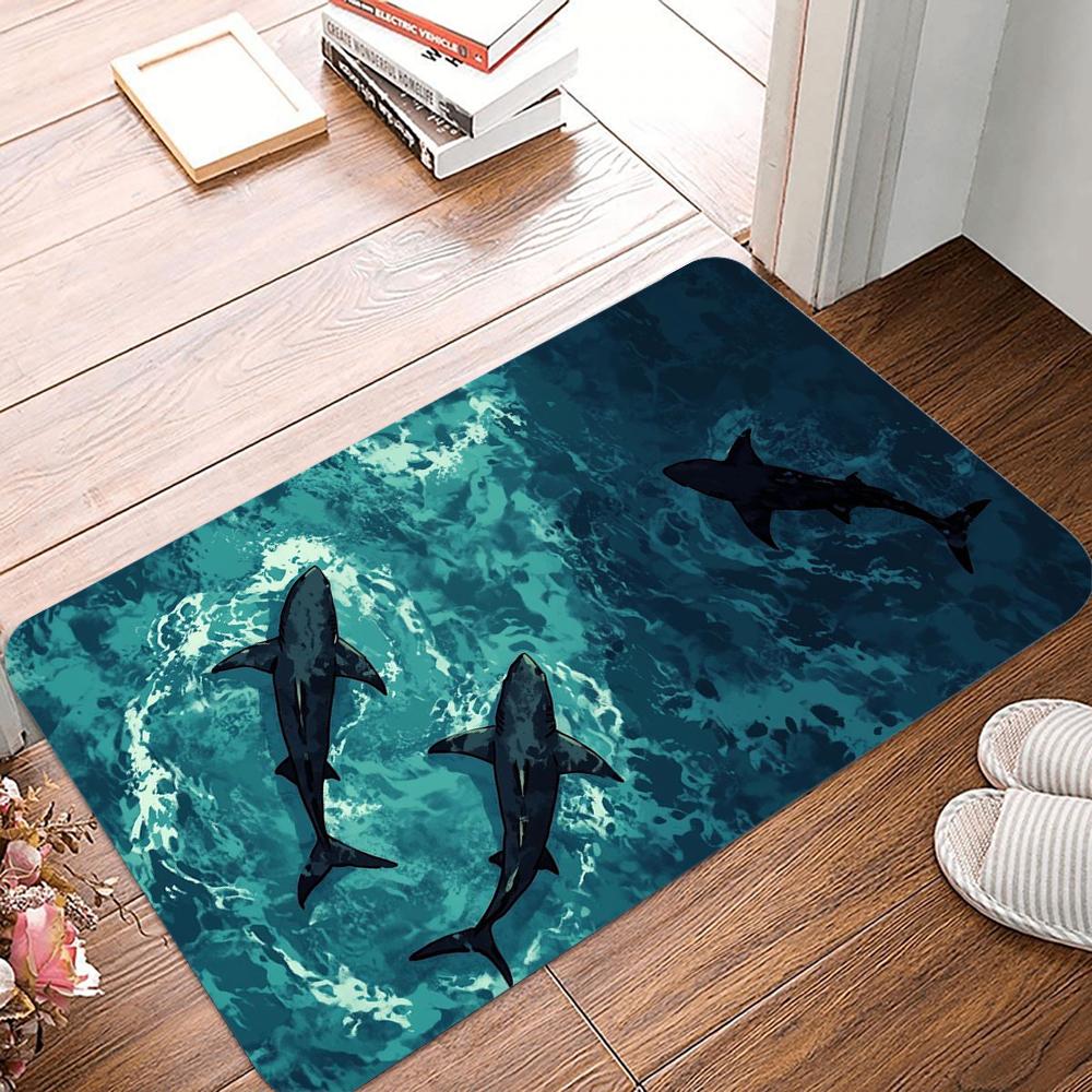 Tiefseehai Teppich Kinderzimmer Ozean Thema Bodenmatte Wohnzimmer Schlafzimmer Teppich Kreative und Einzigartige Heimdekoration