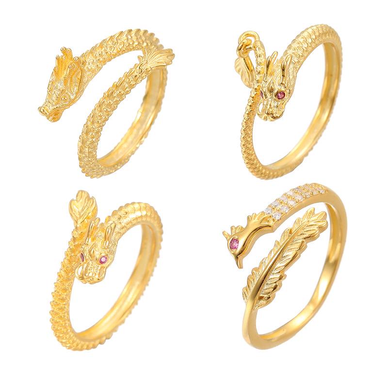 High-Grade S925 Silver Dragon & Phoenix Zodiac Couple Ring