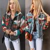 Damen Oversize Jeansjacke Mit Kapuze Patchwork Kontrastfarbe Retro Vintage Stil Langarm Lockerer Schnitt