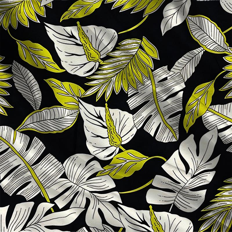Women's Basic Crew Neck Short Sleeve T-Shirt Minimalist Tropical Leaf Print, Soft & Comfortable Fabric, Ideal for Daily Casual & Home Wear