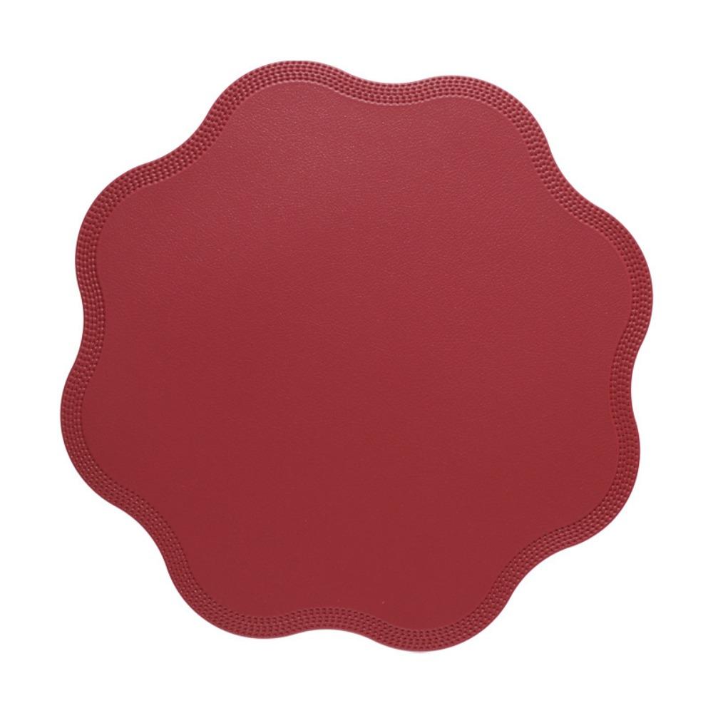 Flower Shaped Tableware Mat Solid Color Non-Slip Placemats Kitchen Tableware