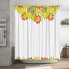 Luxury Autumn Maple Shower Curtain Set White Bath Decor with Red Yellow Leaves Pattern Watercolor Art for Bathroom Windows Size: