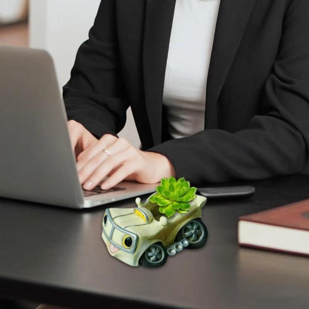 Car Shaped Succulent Flower Pot All Weather Resistant Cartoon Car Figurine  Christmas