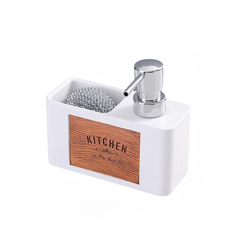 

Kitchen Soap Dispenser Sink Dish Soap Pump Bathroom Hand Wash Bottle Lotion Distributor Cleaning Ball Storage Box белый
