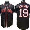 Embroidered Boston Red Sox Baseball Jacket Anthony 19 Black Premium Quality Sportswear Fans Casual Wear