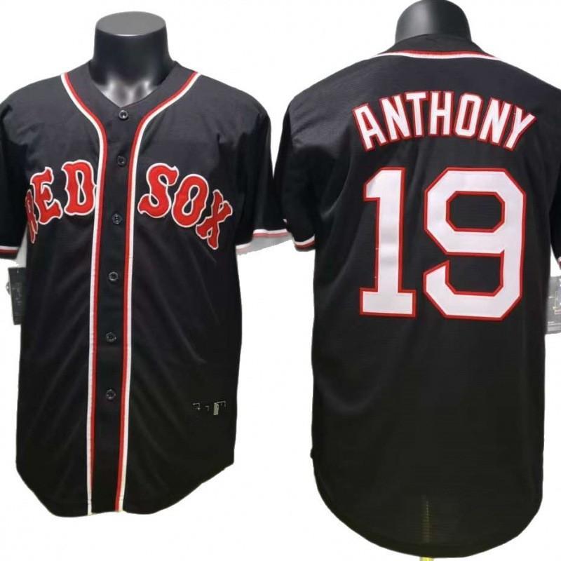 Embroidered Boston Red Sox Baseball Jacket Anthony 19 Black Premium Quality Sportswear Fans Casual Wear