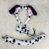 Dog Tail with Dog Ear Headband Nose Tail Skirt Bowtie Halloween Dog Costume for Children Teen Adult Cosplay