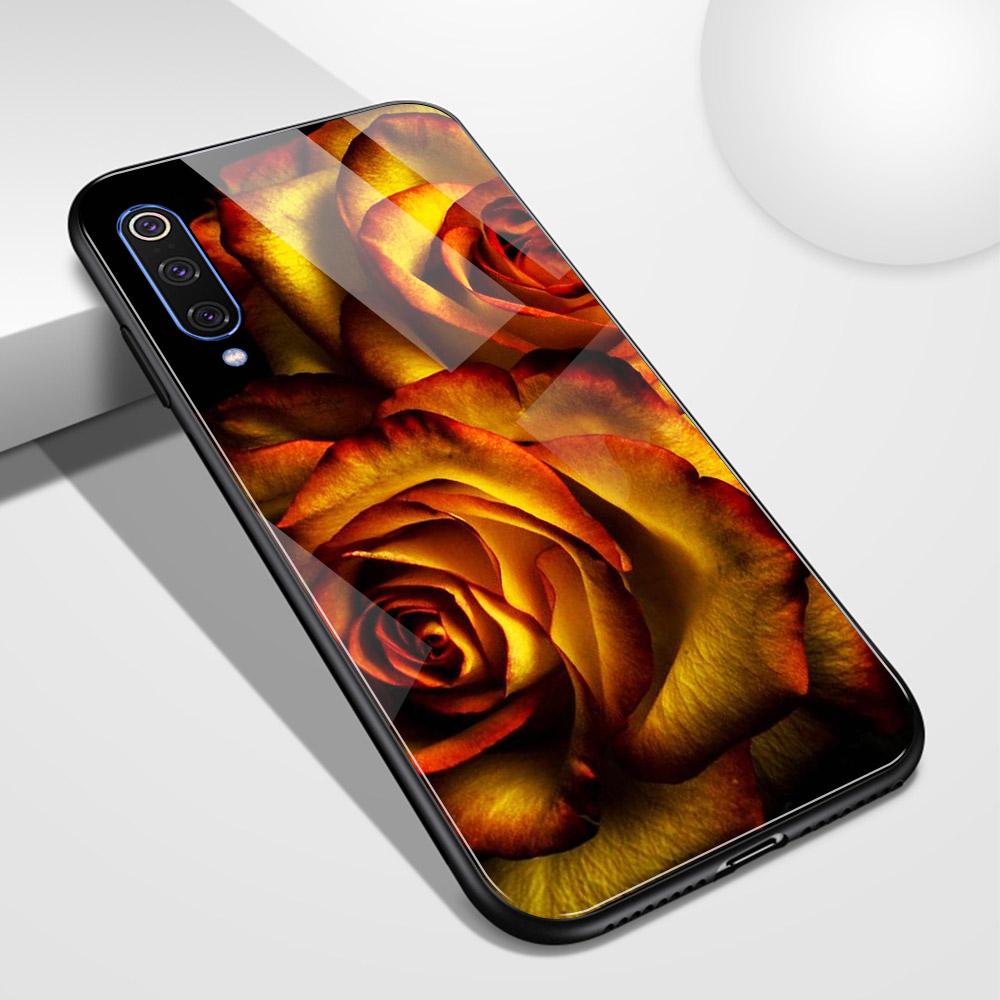Чехол для Xiaomi 9 se, стеклянная задняя крышка, чехол Mix 3 с цветочной розой для Xiaomi mi 8 8se lite explorer mi 9 9se mix 2 2s 3 CC9