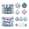 48PC Flocked Velvet Christmas Tree Ball Ornaments Set