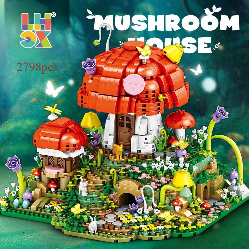 First-Class Forest Mushroom First-Class Cottage High-Standard Construction-Set High-Standard Assembly-Bricks Collection Kit High-Standard Creative