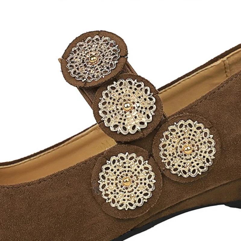 Luxury Rome Shoes Women Elegant Shallow Pumps Pointed Toe Retro Shoes Designer Dress Walking Mixed Color Velvet Mujer