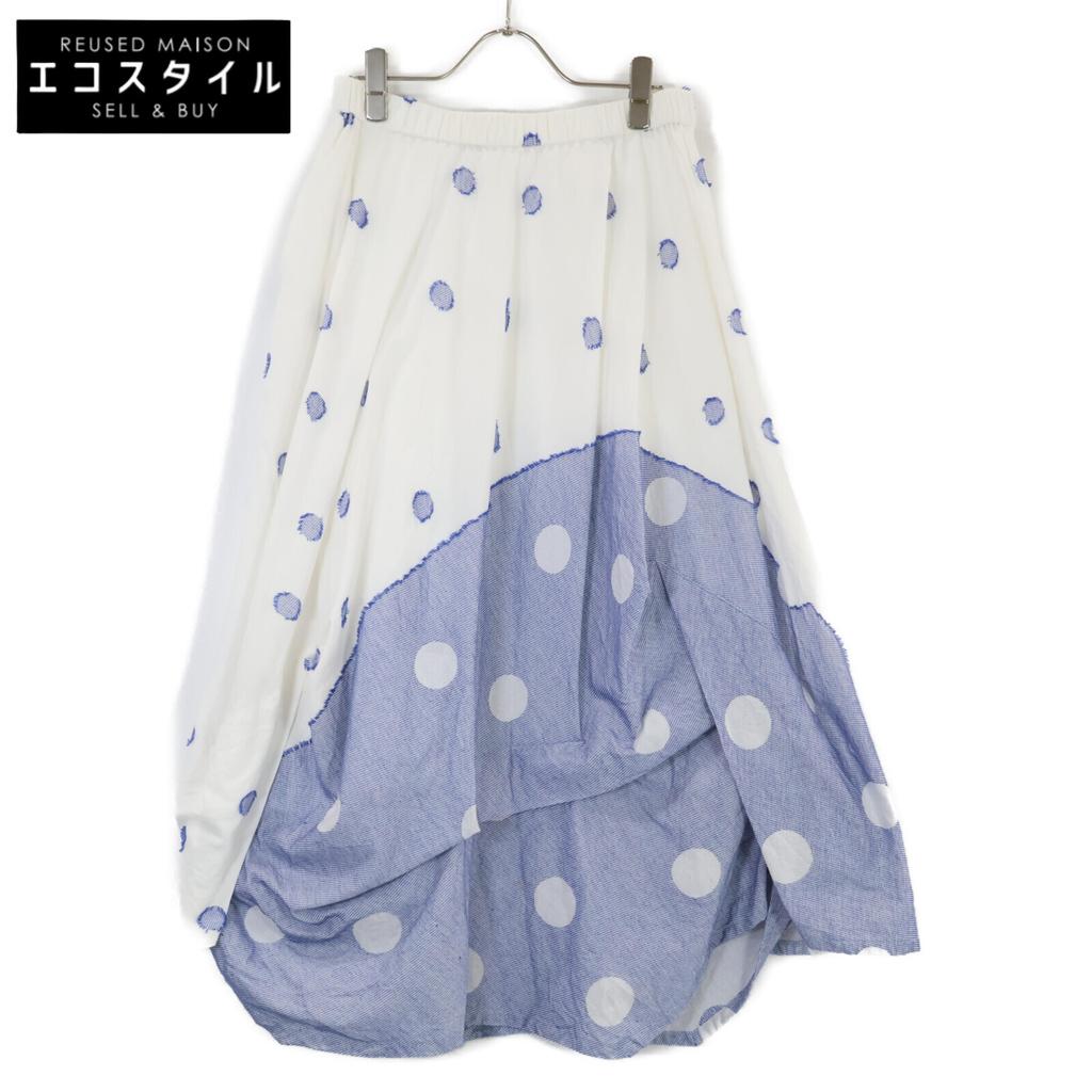 Sensounico Dot Switching Skirt Skirt 40 White X blueUsed