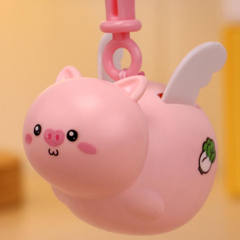Creative Cartoon Capybara Pig Wings Pull String Keychain Elastic Retractable Cord Keychain Telescopic Hanging Rope Gifts