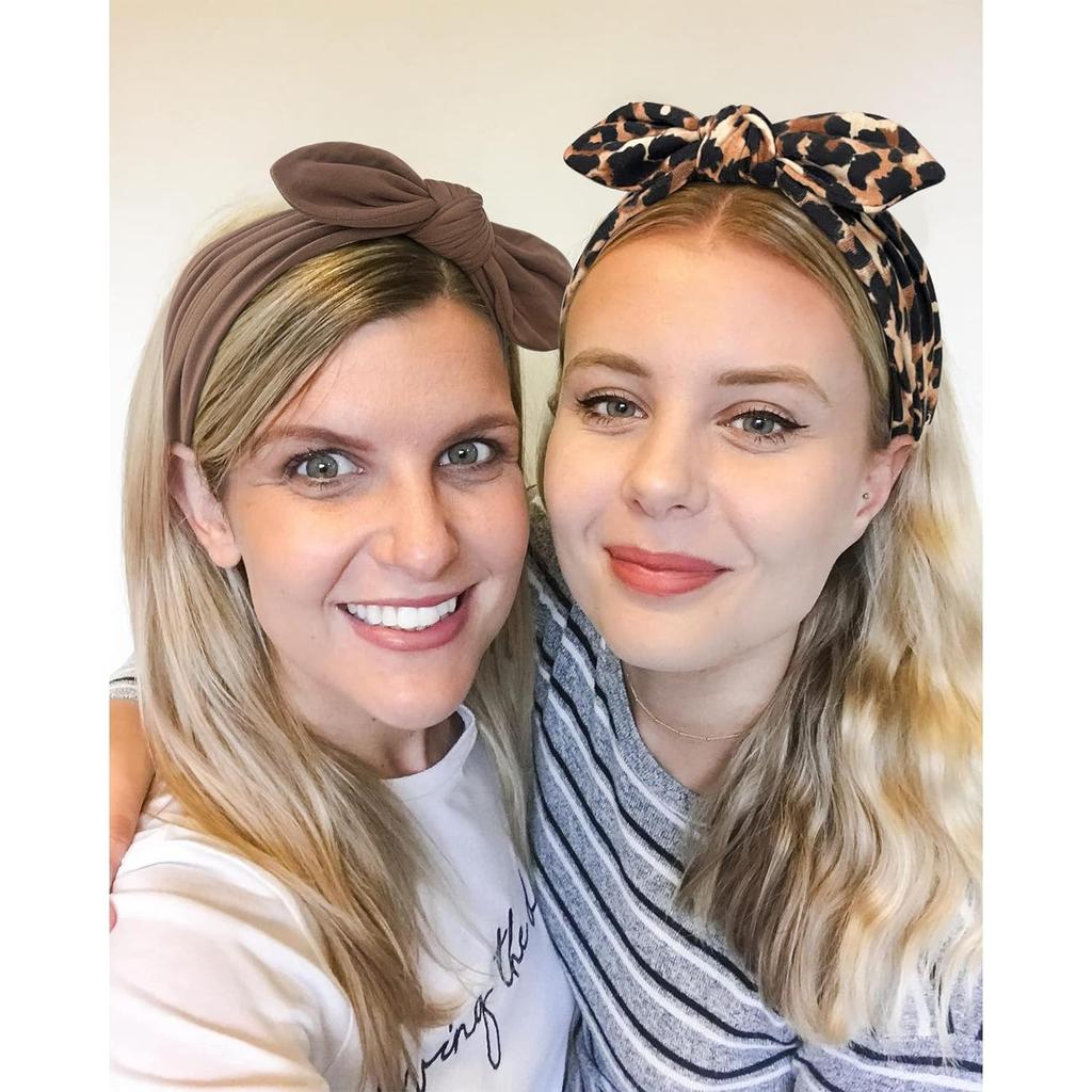 Cute Rabbit Ear Headbands for Women Girls Knot Hairbands Bunny Head Bands Yoga Turban Headwrap Bandana Bowknot Hair Accessories