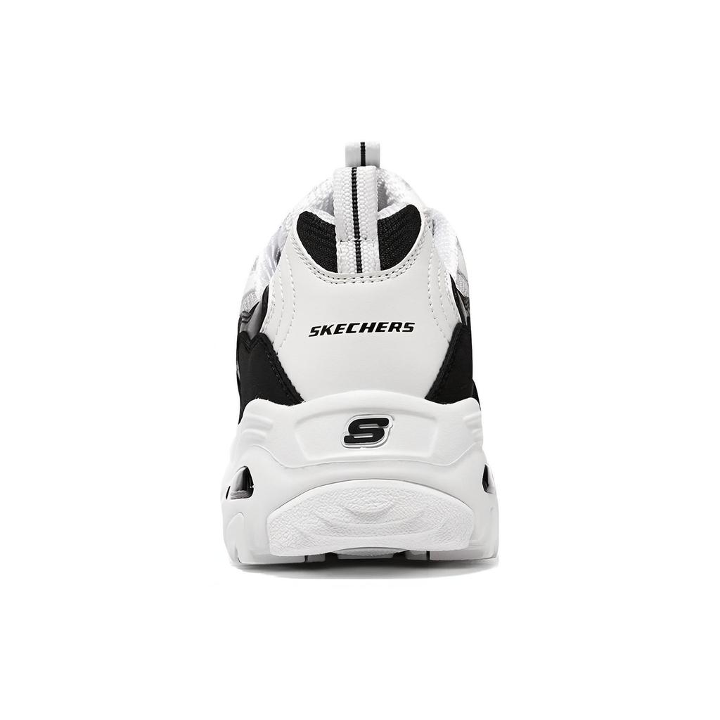 Skechers DLites 1.0 Stringate Resistenti Basse da Papà Sneakers Donna Sneakers Nero Bianco 149792-WBK