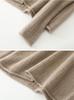 2024 Women's Autumn Winter V-Neck Pure Wool Ruffled Pullover Sweater, Slimming Jacquard Long Sleeve Knit Loose Base Layer.