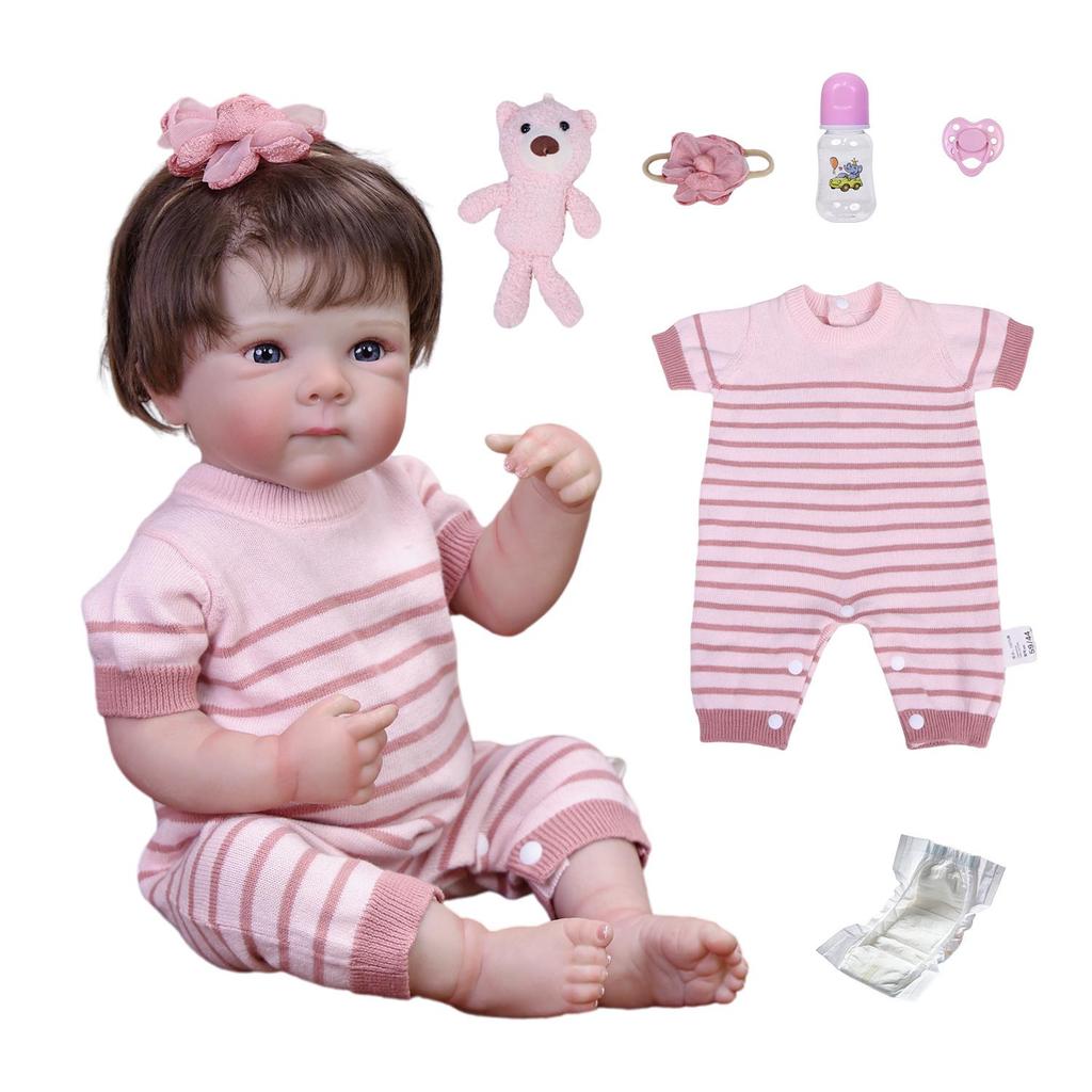 Bambola Reborn da 18 Pollici Full Silicone Vinile Vene Realistiche Bambina Neonato Bambola Per Bambini Regalo