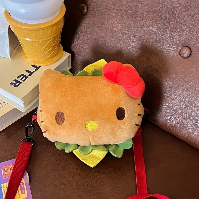 

New Hamburger Kitten Shoulder Crossbody Bag Hairy Cartoon Girl Heart Sweet Bag Birthday Gift темно-коричневого