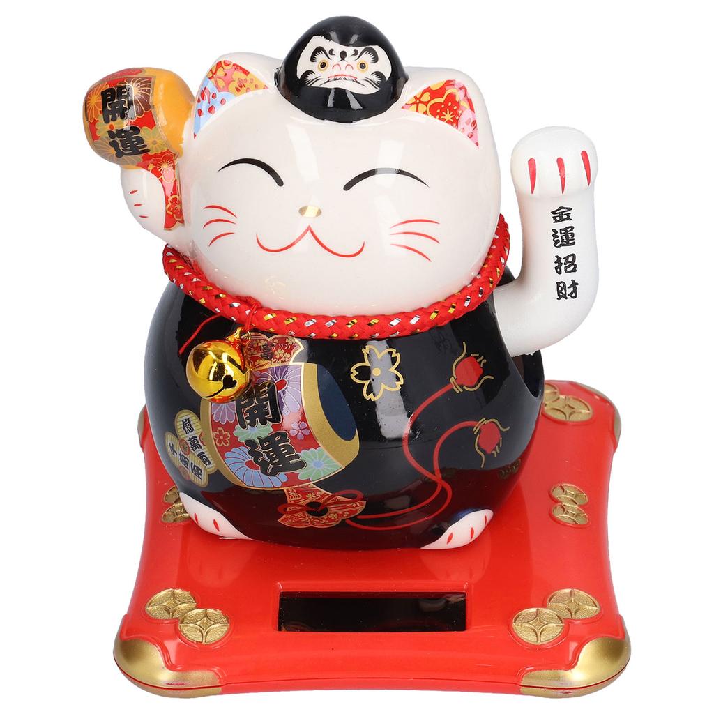 6in Fortune Cat Ceramic Waving Lucky Cat Ornament Home Decoration for Bedroom Car OfficeType 3