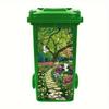 1 Pezzo Adesivo Pattumiera Alberi Verdi a Cascata Autoadesivo Paesaggio Naturale Decalcomania con Scene Vivaci di Foresta, Fiume e Funghi per Giardino Esterno