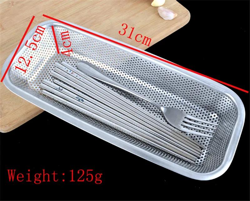 

Stainless steel chopstick holder drain Spoon Cutlery storage box fruit drain basket kitchen tools Fruits Vegetables dry baskets зелений