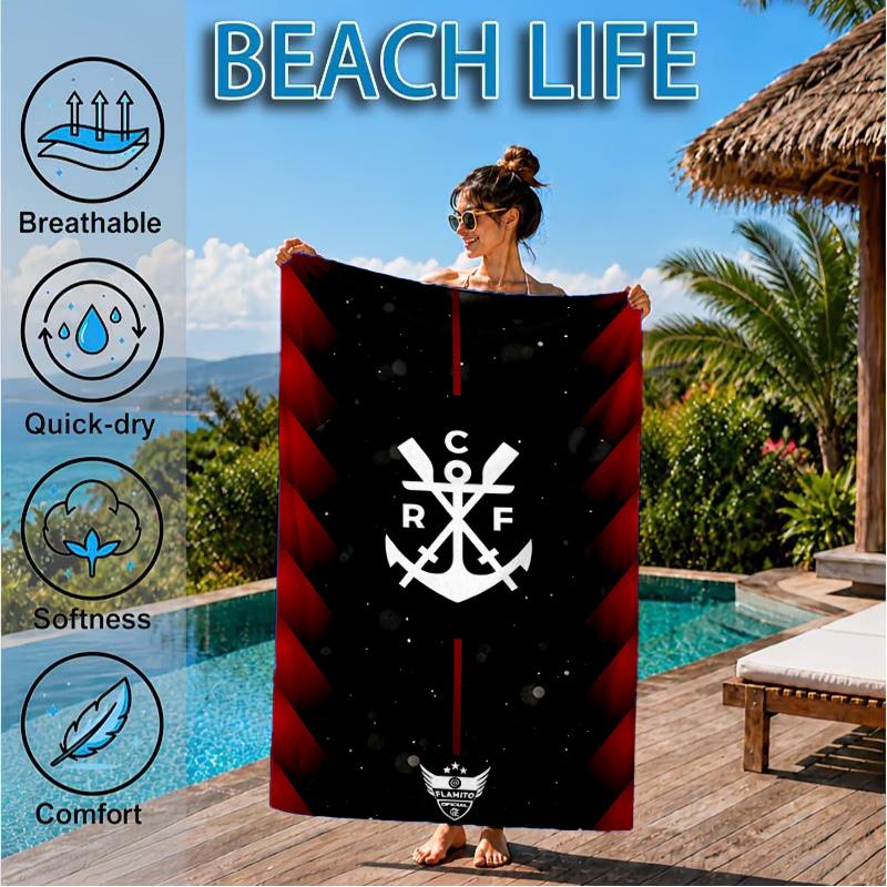 Fußballverein Aufgedrucktes Mikrofaser-Strandtuch, Weich und Saugfähig, Schnelltrocknend, Ideal für Sommerreisen, Strand-Essentials, Schwimmbad