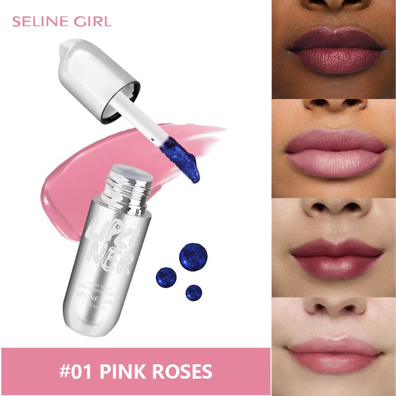 SELINE GIRL Non-stick Cup Moisturizing Tattoo Embroidery Peel-off Lip Gloss Pen Easy Coloring Pen Lip Line Lip Gloss