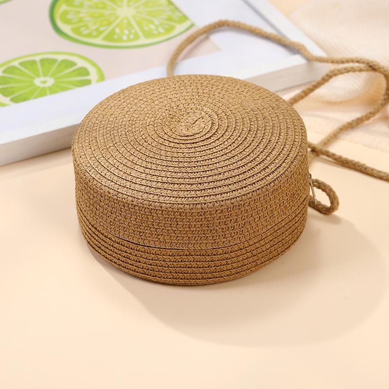 Summer straw bag woven bag seaside vacation new children's cute beach straw bag messenger change bag