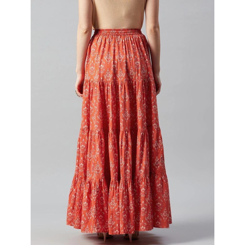 Women's Designer Printed Long Skirt Indian Bollywood Ethnic Flared Skirt Dress