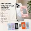 Magnetic Phone Makeup Mirror with 26 Suction Cups, Portable Silicone Cosmetic Mirror for Back of Cell Phone