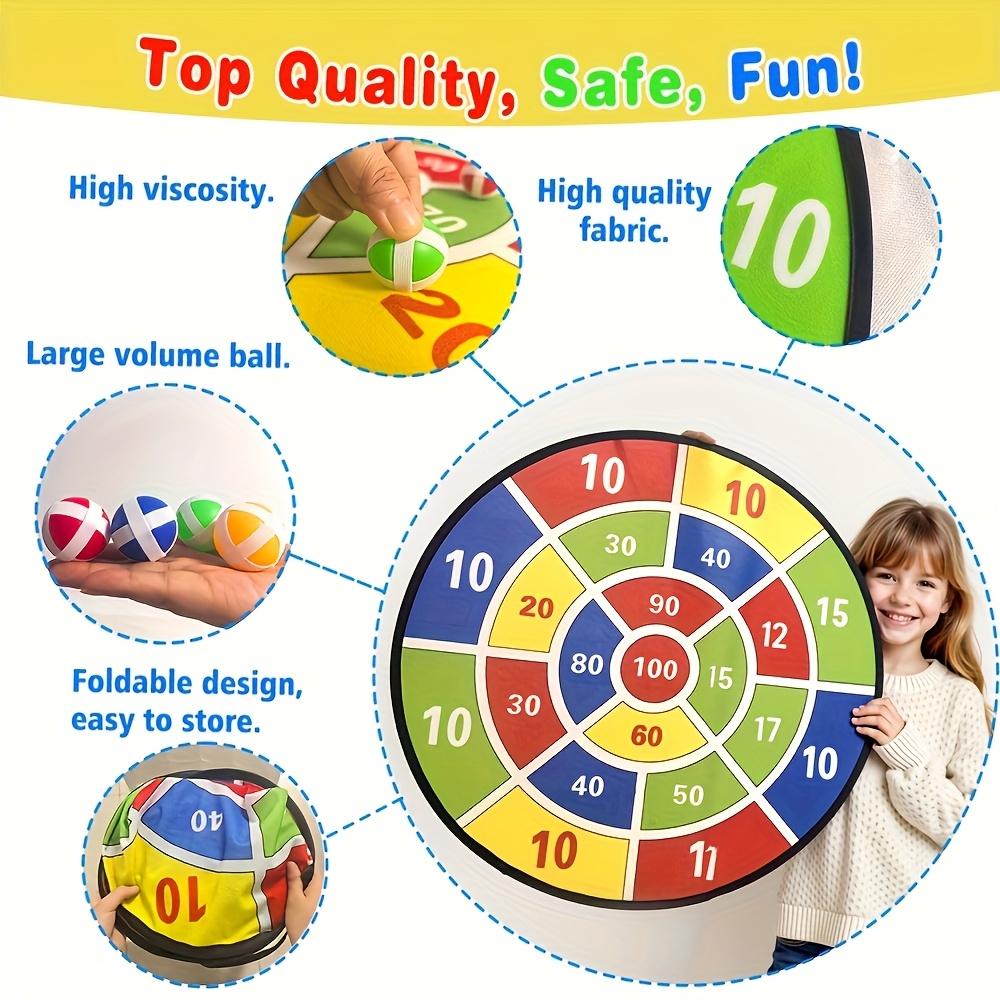 [12pcs Sticky Ball Dart] 12pcs Colorful Sticky Ball Dart Board Set|Vibrant Indoor/Outdoor Party Game,Foldable and Portable for Fun Family Interactions