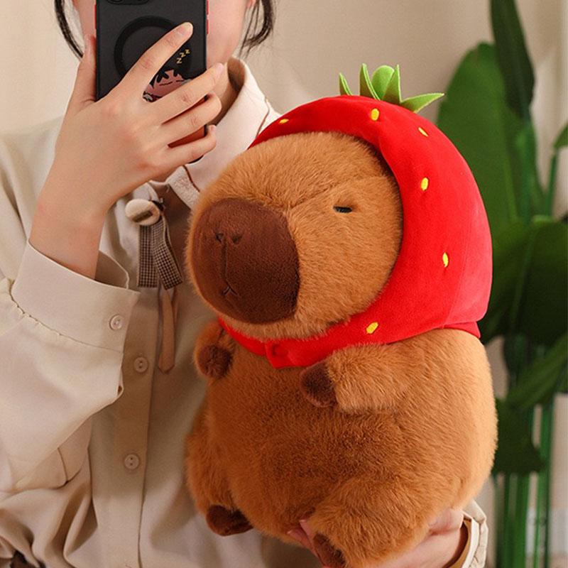 Shark Headgear Capibara Plush Toy Soft Stuffed Cartoon Capybara Plush Doll Simulation Shark Fluffty Animals Doll Toys Kid Gift