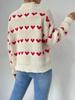 Spring Autumn Heart Jacquard Sweater Women's Loose Relaxed-fit Pullover Luxurious Soft Knit Slimming Versatile Casual Top
